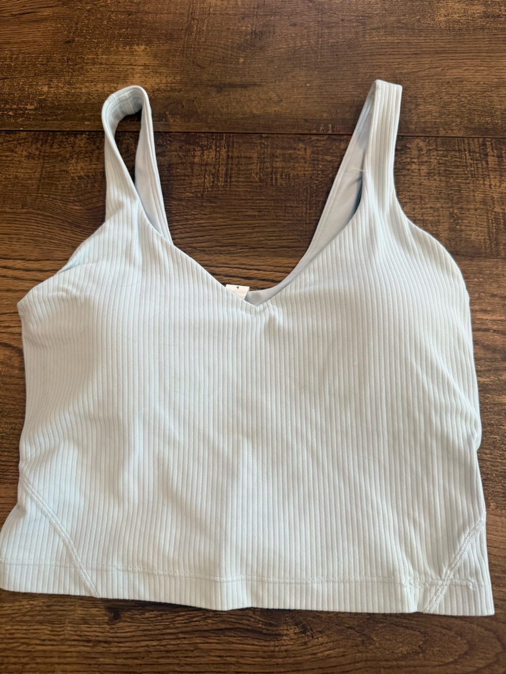 lululemon athletica Light Blue Ribbed Scoop Neck Tank